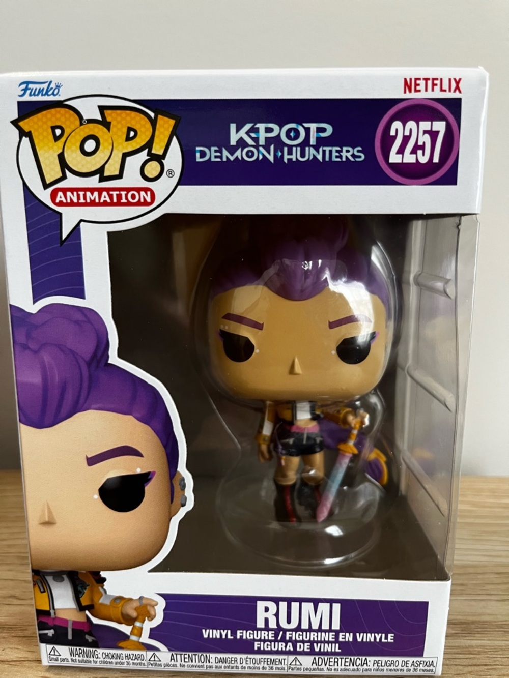 Funko Pop! Rumi K-Pop Demon Hunters Vinyl Figure - Purple, Yellow, Black